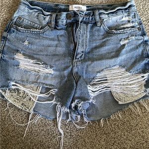 Pistola denim shorts with sequin pockets like brand new!